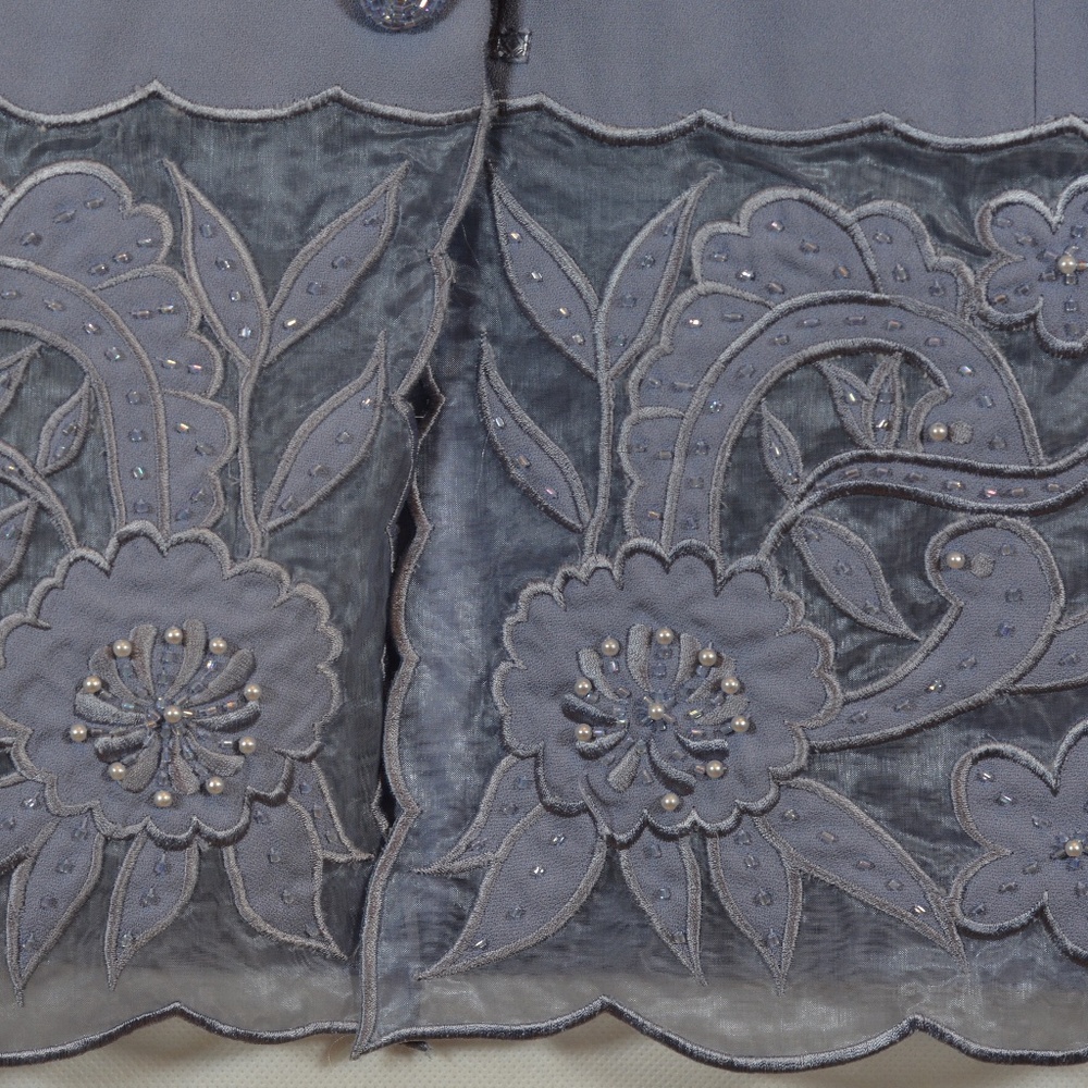 Lavender 2pc skirt suit embellished with lace and beads NWT SZ 16